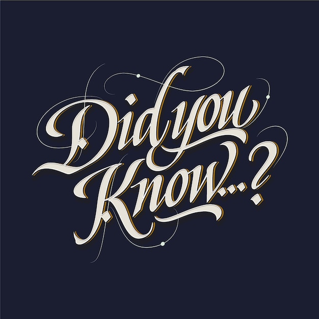Free vector did you know lettering