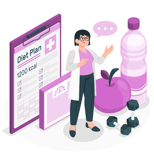 Free vector diet plan concept illustration