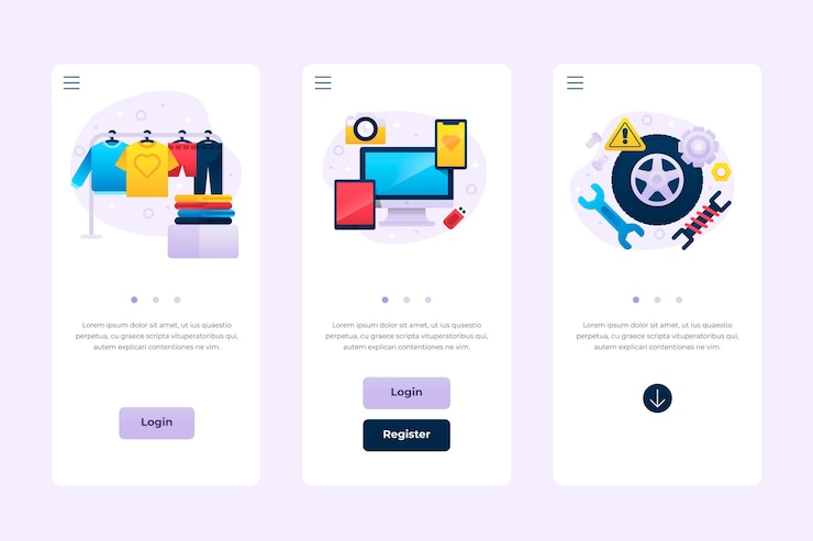 Free Vector different app interface concepts