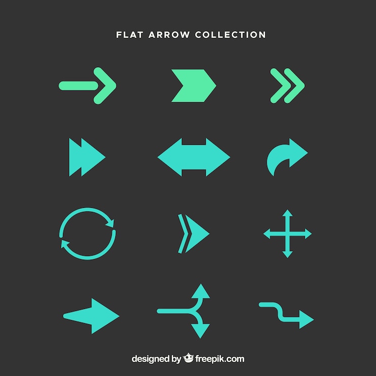 Free Vector different arrows collection to mark 