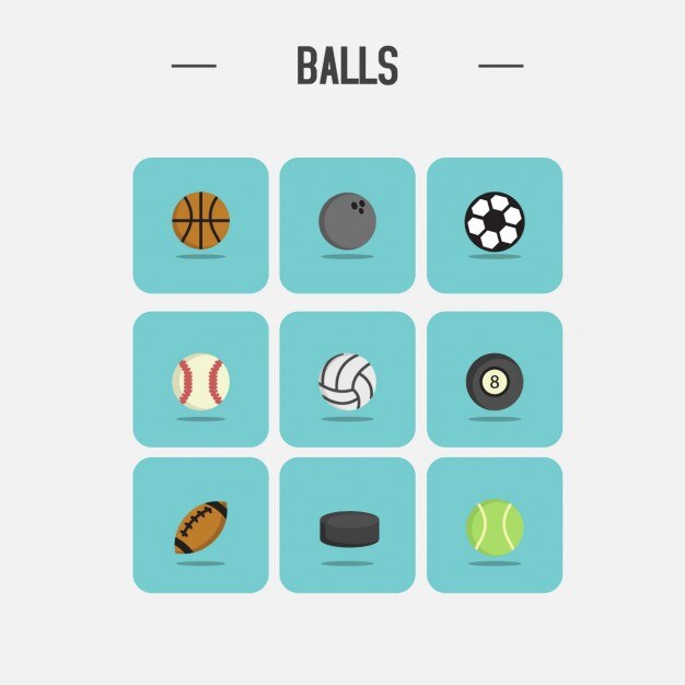 Free vector different balls icons collection