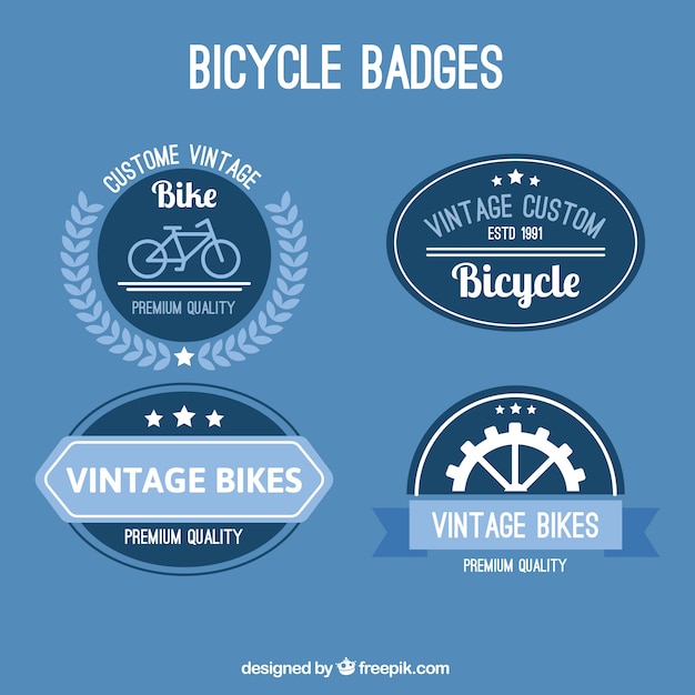 Free vector different bike badges in retro style