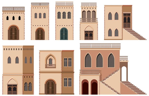 Different building design in brown color