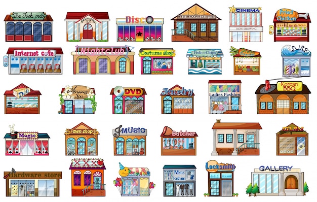 Free vector different buildings