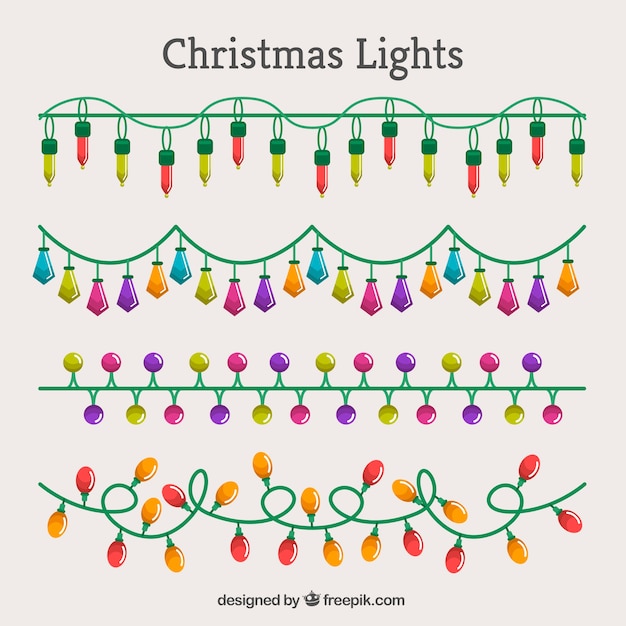 Free vector different christmas lights