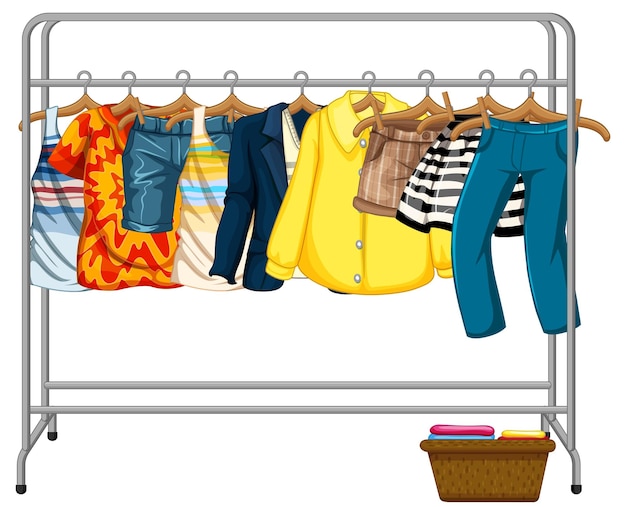 Free vector different clothes hanging on the bars