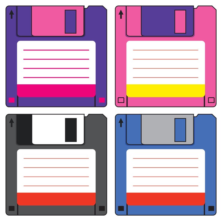 Free Vector different colorful floppy disks