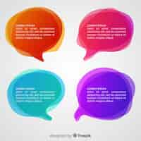 Free vector different colors gradient speech bubbles