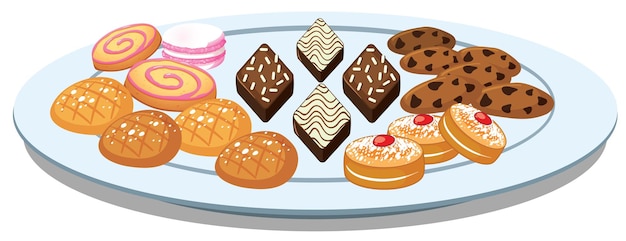 Free vector different cookies on a plate