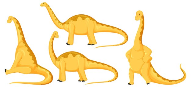 다른 귀여운 브론토사우루스 공룡 만화 캐릭터