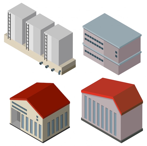 Free vector different designs of buildings