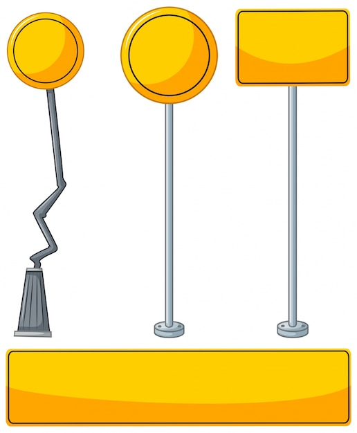 Бесплатное векторное изображение Различные конструкции желтых знаков