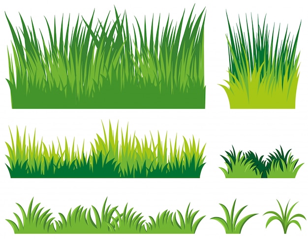 Free vector different doodles of grass