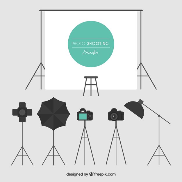 Different elements of a photo studio