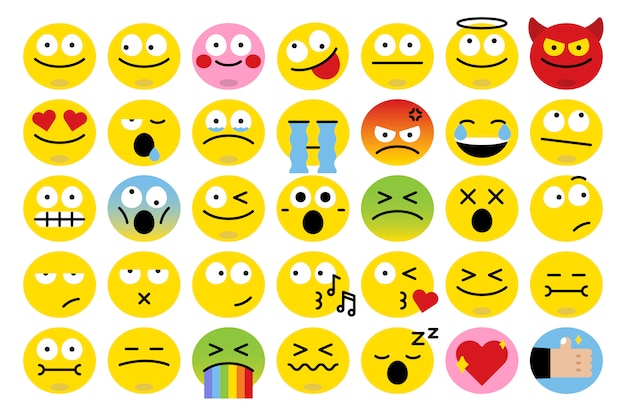 Free vector different emoji set