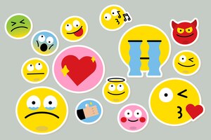 免费矢量不同emoji集