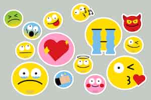 Free vector different emoji set