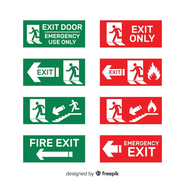 Free vector different exit signs
