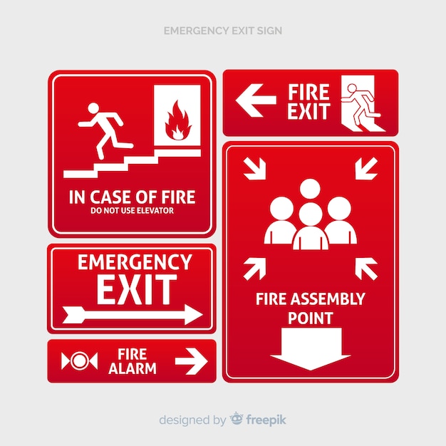 Free vector different exit signs