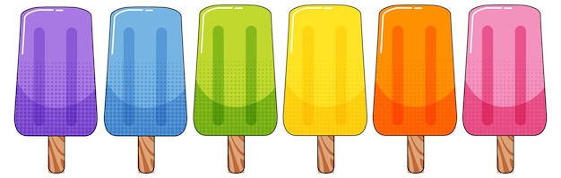 Different flavors pospsicle on stick