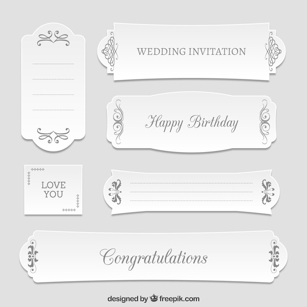 Free vector different floral greeting banners