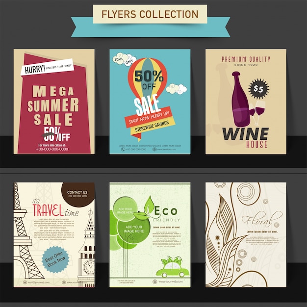 Free vector different flyers collection