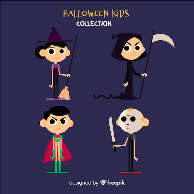 Different halloween kids character collection