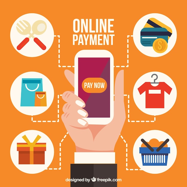 Different icons about e-payment