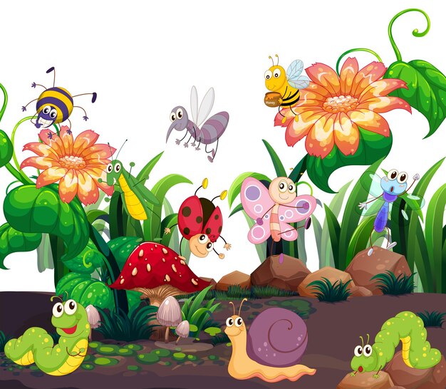 Различные насекомые, живущие в саду