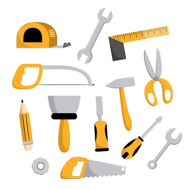 Hand tool construction handtools hammer Royalty Free Vector