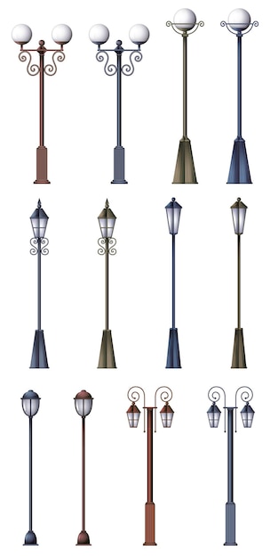 Free vector different lamp designs