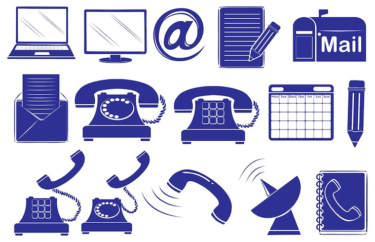 Free Vector different medium of communications