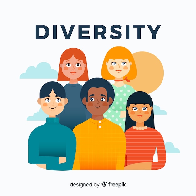 Free vector different people background flat style