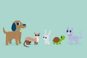 Free vector different pets collection