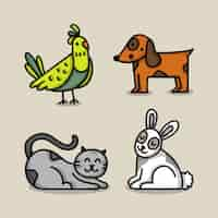 Free vector different pets concept