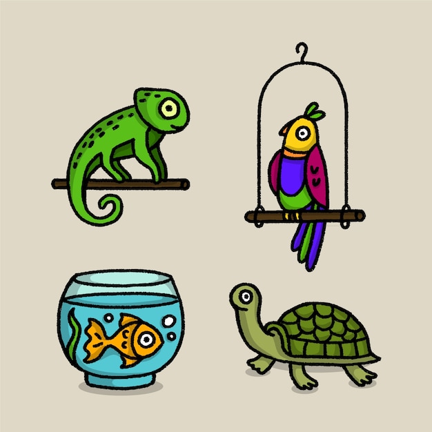 Free vector different pets concept