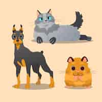 Free vector different pets concept