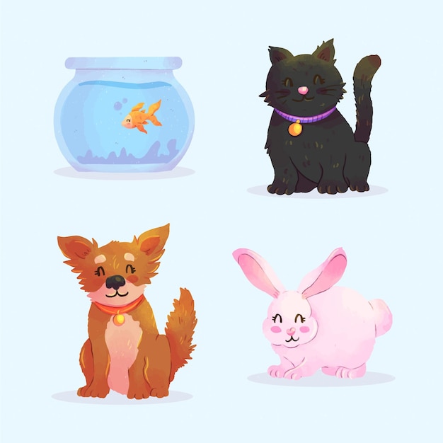 Free vector different pets concept