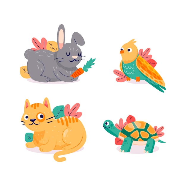 Different pets concept