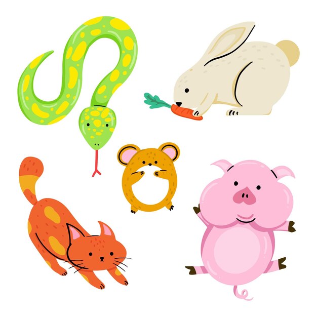 Free Vector different pets concept