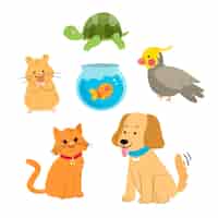 Free vector different pets concept