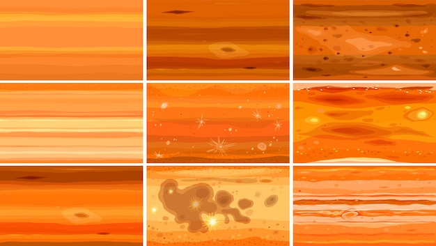Free Vector different planet textures set