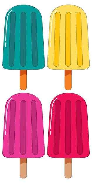 Free vector different of popsicles set