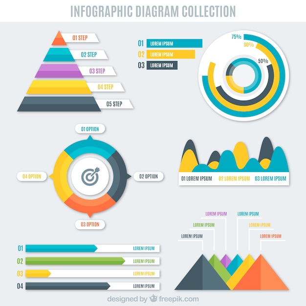 Vettore gratuito diverse risorse per infografica