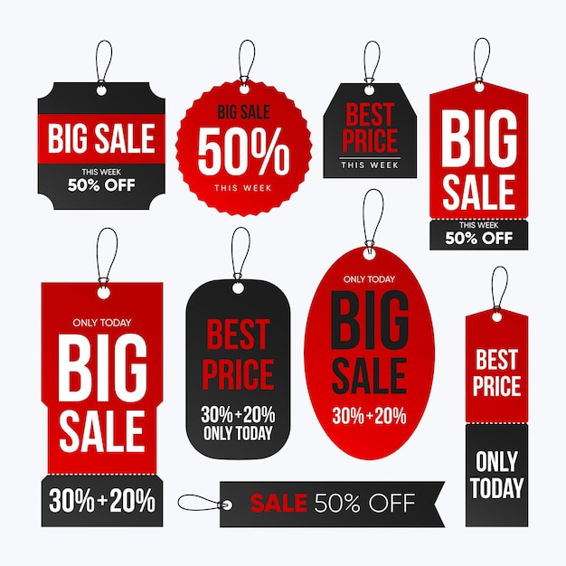 Different sale tags collection