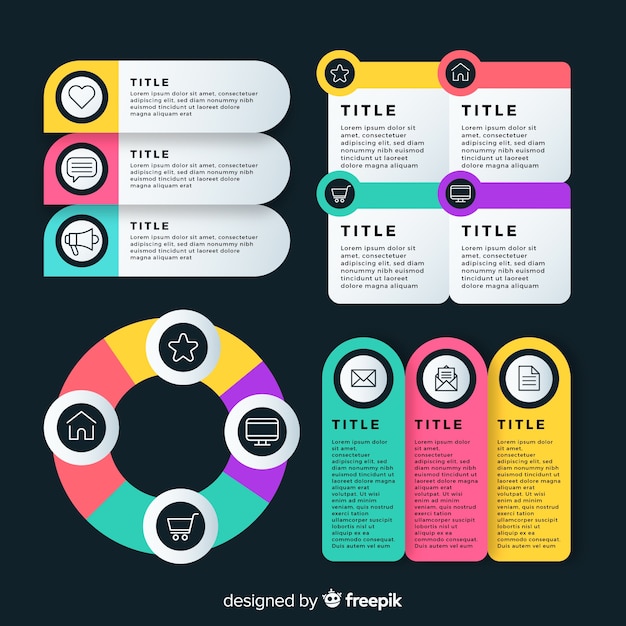 Free vector different sections in flat design