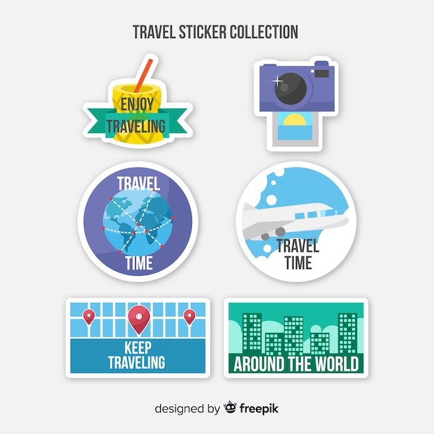 Different shapes travel sticker set