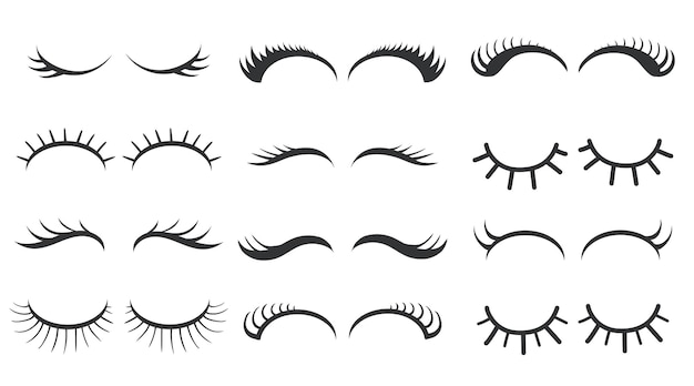 Different simple styles of eyelashes  illustration
