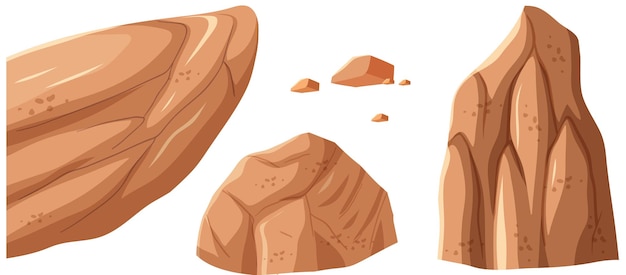 茶色の石の異なるサイズ