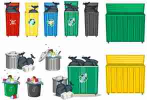 Free vector different size of trashcan